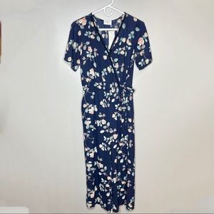Sienna Sky Navy Floral Wide Leg Jumpsuit Size M